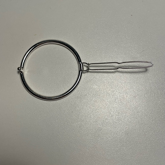 Silver Circle Hair Barrette - Picture 2 of 4